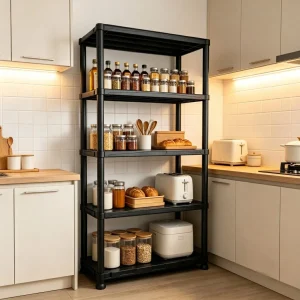 Heavy Duty 4/5-Tier Plastic Utility Storage Shelving Unit