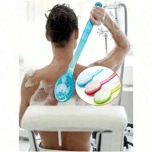 1 exfoliating bath brush with extended handle