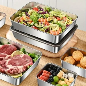 3/5-Piece Set Of Steel Food Storage Containers