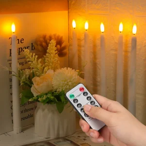 LED Flameless Taper Candles Flickering with remote